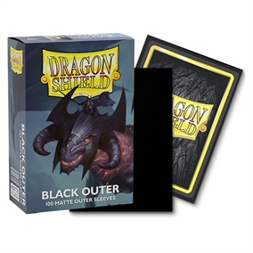 Outer Sleeves - Matte Black - Dragon Shield (100 stk) - Plastiklommer